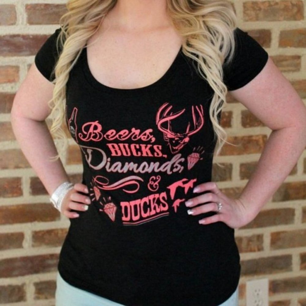 Cheekys Beers Bucks Diamonds & Ducks Grey T-shirt
